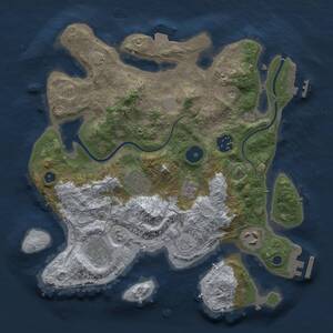 Thumbnail Rust Map: Procedural Map, Size: 3000, Seed: 84856238, 11 Monuments