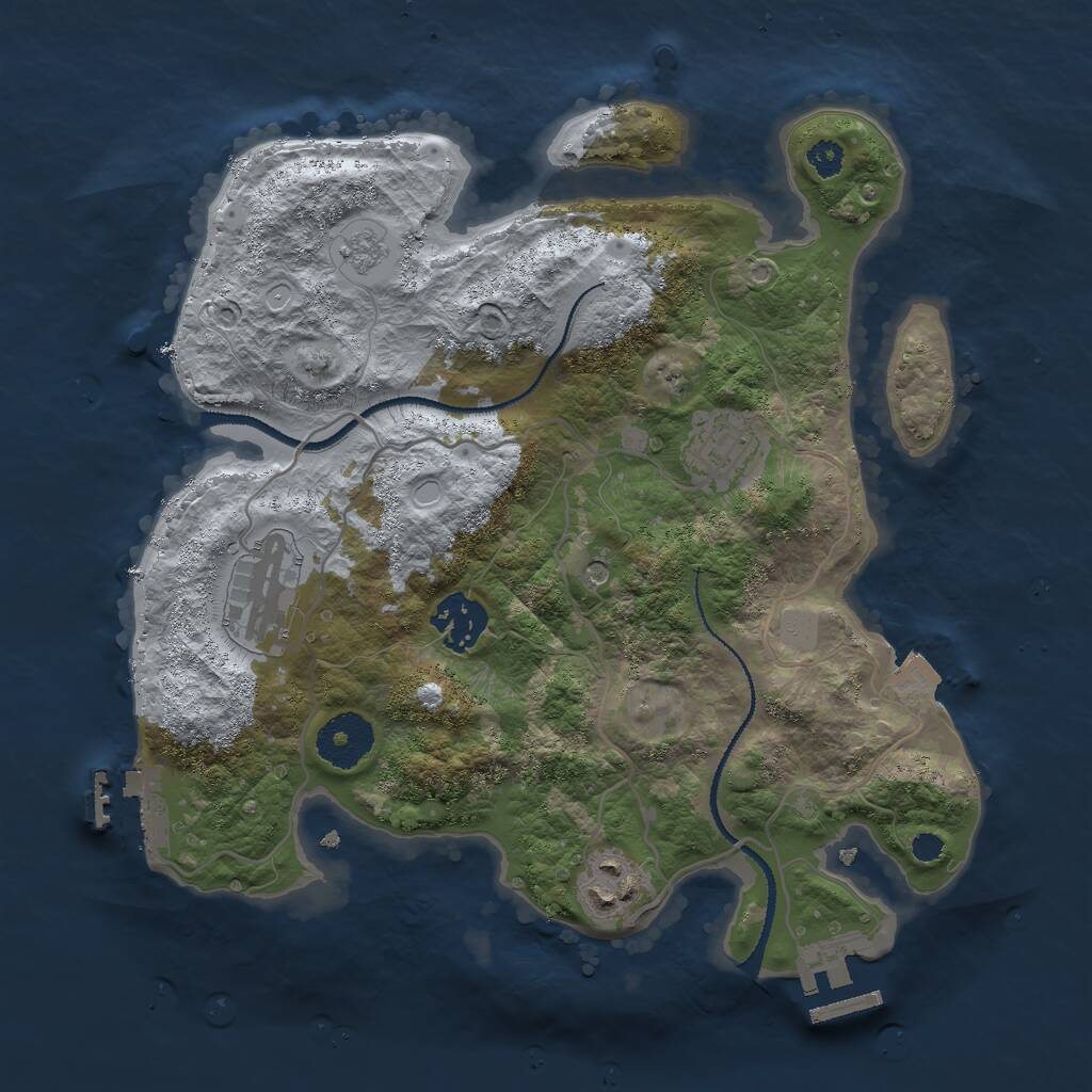 Rust Map: Procedural Map, Size: 3000, Seed: 172049147, 9 Monuments