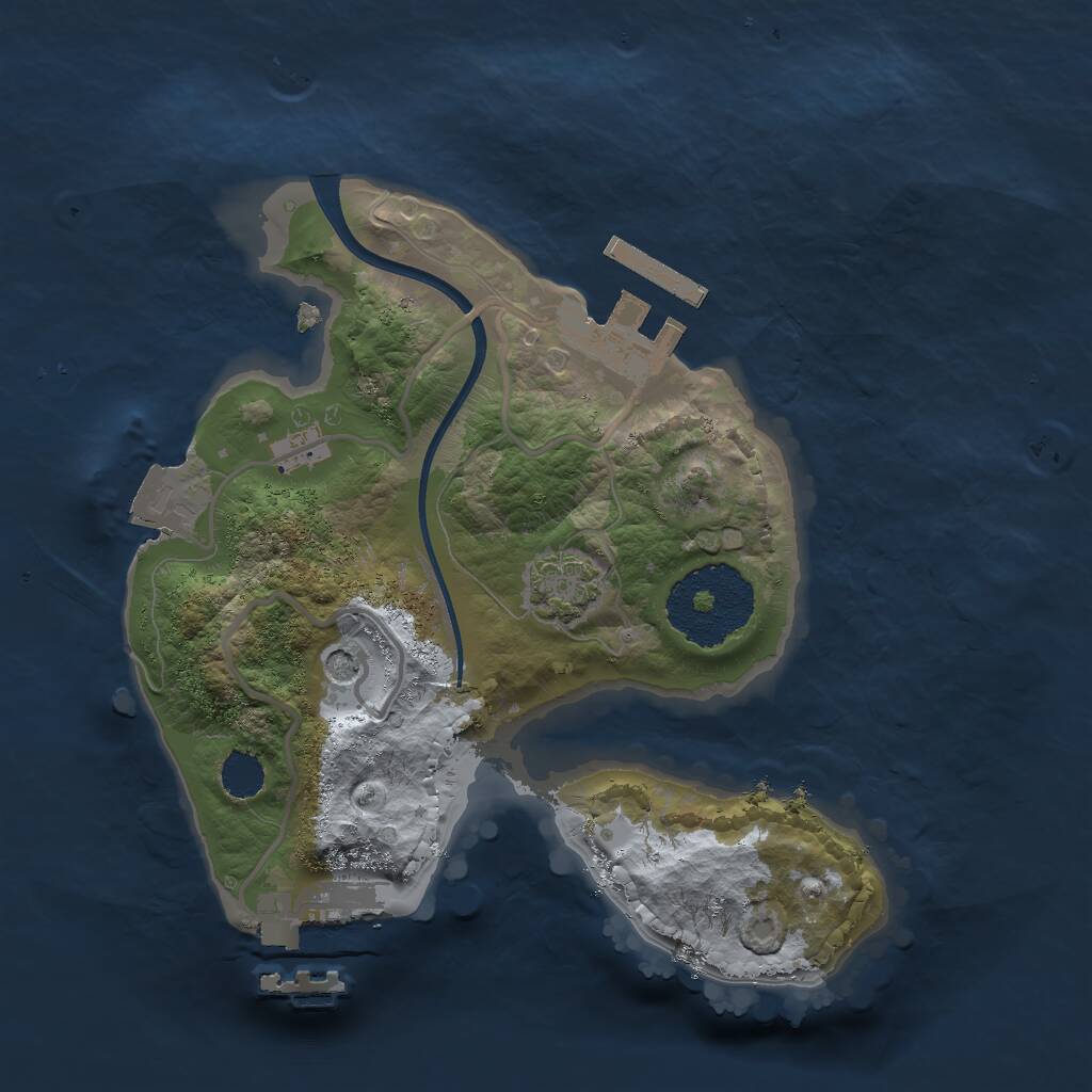 Rust Map: Procedural Map, Size: 2000, Seed: 86450737, 5 Monuments