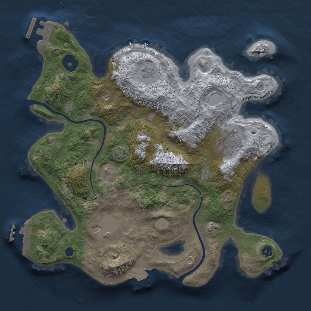 Rust Map: Procedural Map, Size: 2900, Seed: 802792656, 9 Monuments