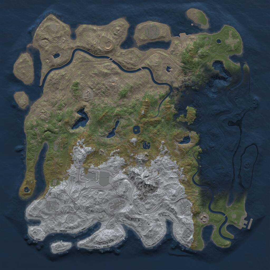 Rust Map: Procedural Map, Size: 5000, Seed: 612248567, 17 Monuments