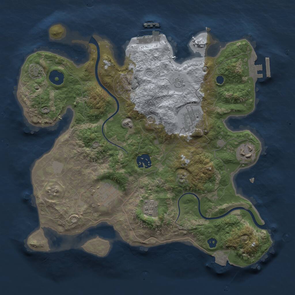 Rust Map: Procedural Map, Size: 3000, Seed: 313775336, 11 Monuments