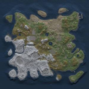 Thumbnail Rust Map: Procedural Map, Size: 3700, Seed: 1737270876, 13 Monuments