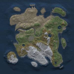 Thumbnail Rust Map: Procedural Map, Size: 3000, Seed: 1219216740, 8 Monuments