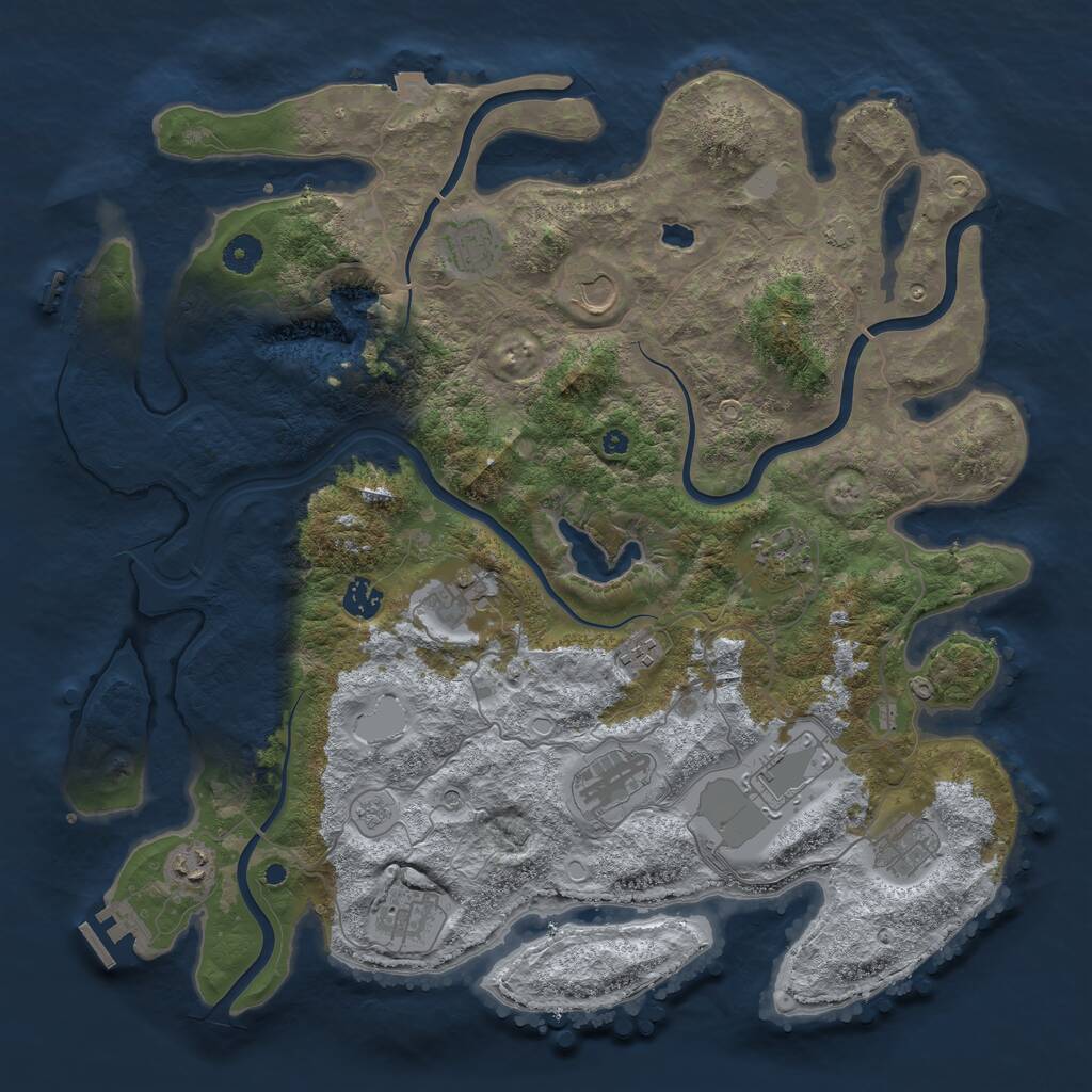 Rust Map: Procedural Map, Size: 4200, Seed: 133759, 17 Monuments