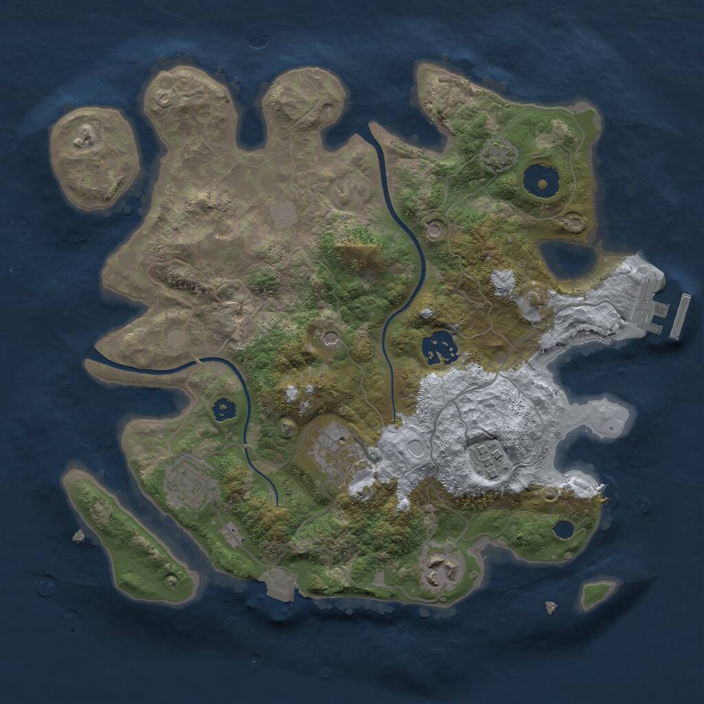 Rust Map: Procedural Map, Size: 3000, Seed: 157926126, 9 Monuments