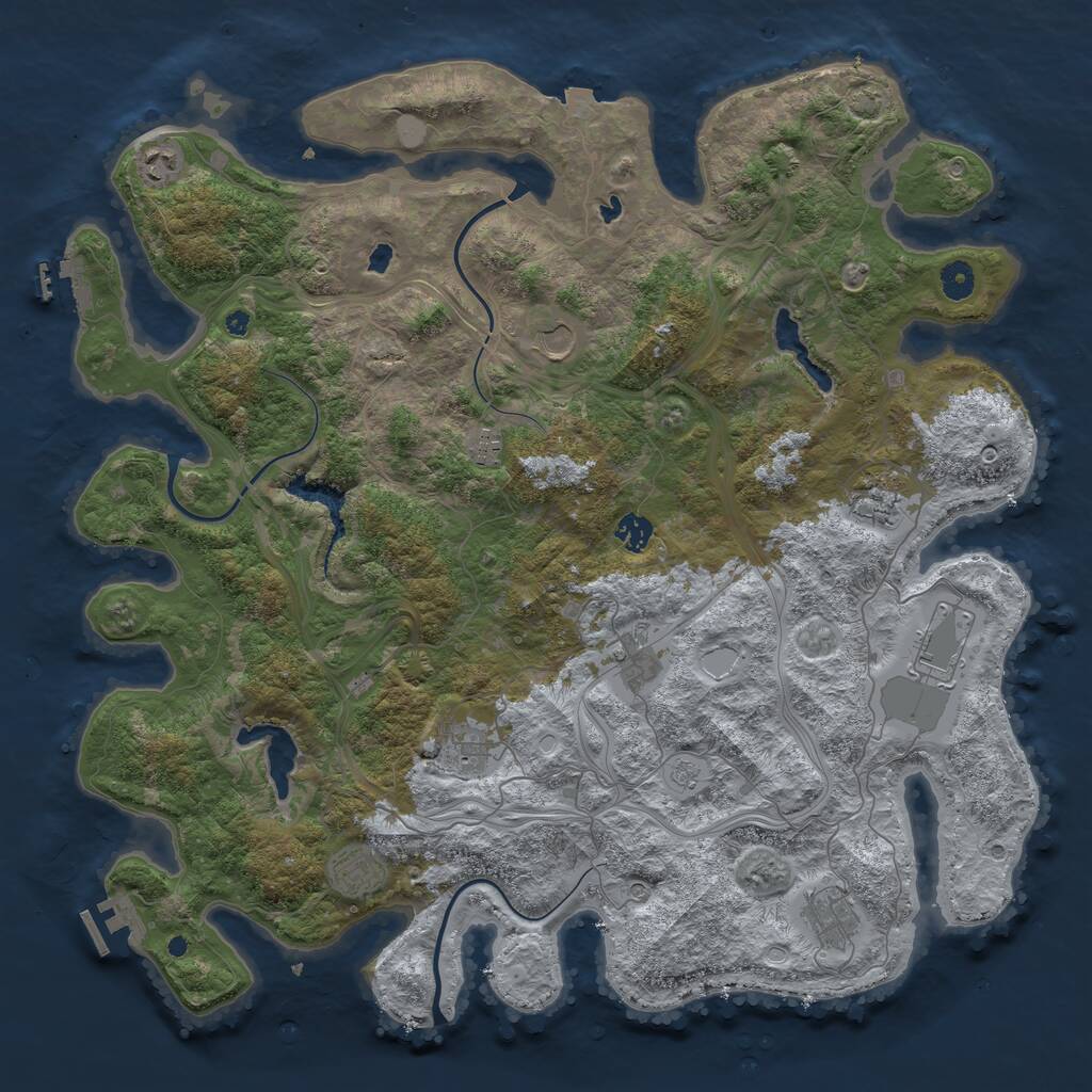 Rust Map: Procedural Map, Size: 4500, Seed: 10512, 16 Monuments