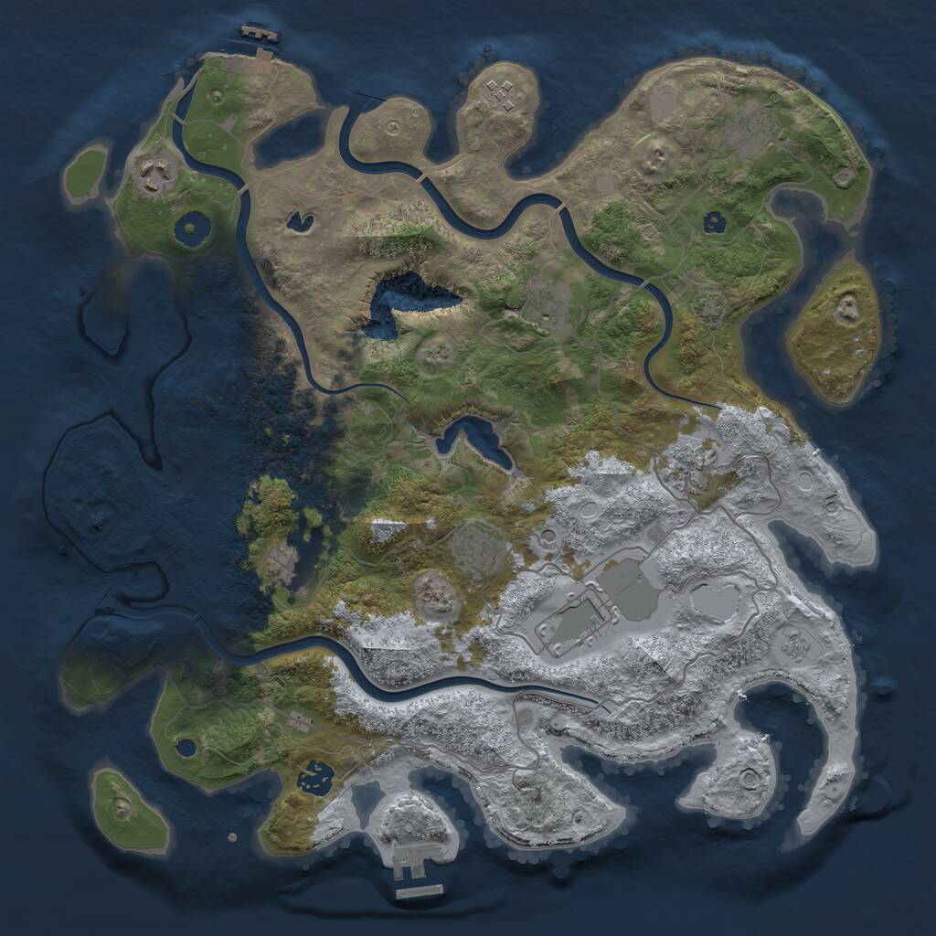 Rust Map: Procedural Map, Size: 4000, Seed: 3373465, 15 Monuments