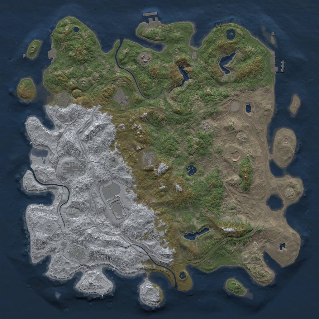 Rust Map: Procedural Map, Size: 4711, Seed: 893376, 17 Monuments