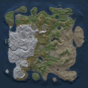 Thumbnail Rust Map: Procedural Map, Size: 4000, Seed: 1057323392, 14 Monuments