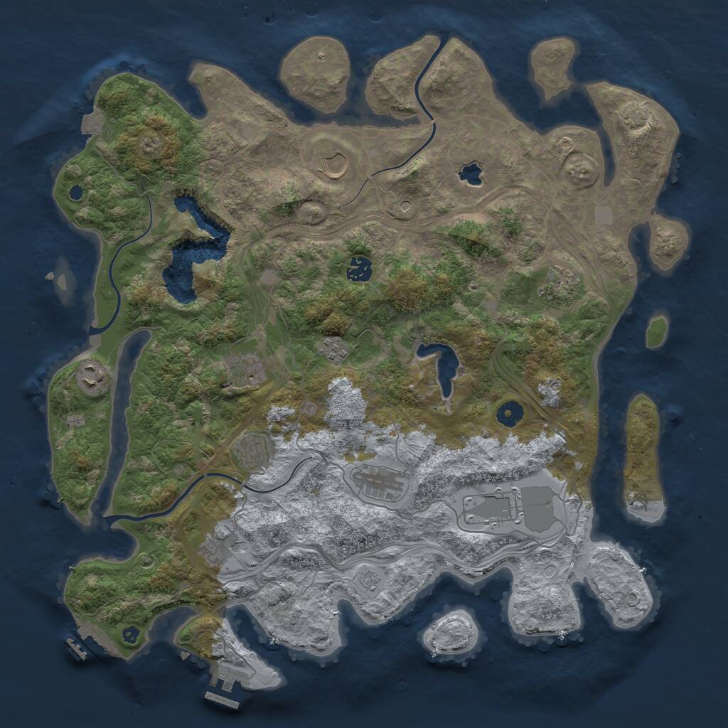 Rust Map: Procedural Map, Size: 4250, Seed: 655122552, 16 Monuments