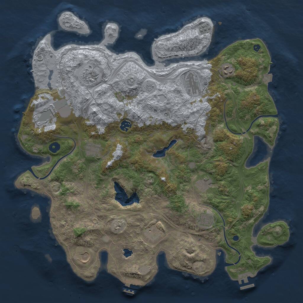 Rust Map: Procedural Map, Size: 4250, Seed: 1270006730, 17 Monuments