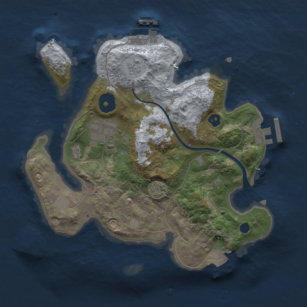 Rust Map: Procedural Map, Size: 2500, Seed: 78211, 6 Monuments