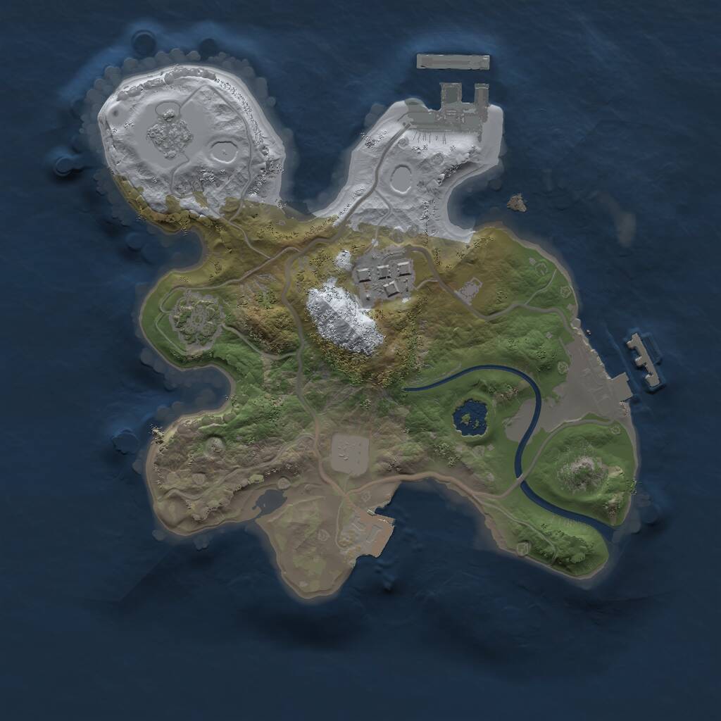 Rust Map: Procedural Map, Size: 2000, Seed: 558944406, 6 Monuments