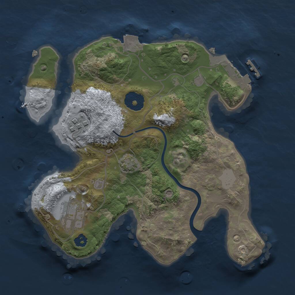 Rust Map: Procedural Map, Size: 2300, Seed: 1826796988, 5 Monuments