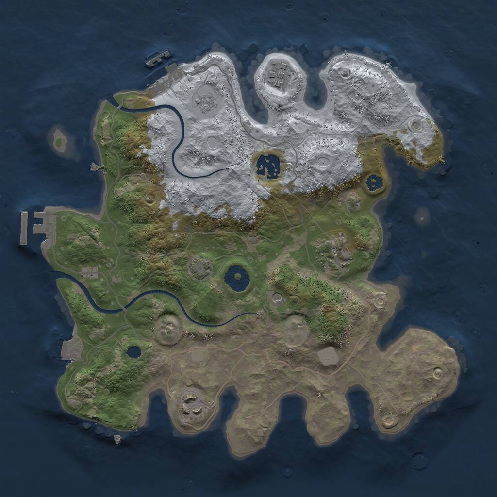 Rust Map: Procedural Map, Size: 3000, Seed: 1665584032, 10 Monuments