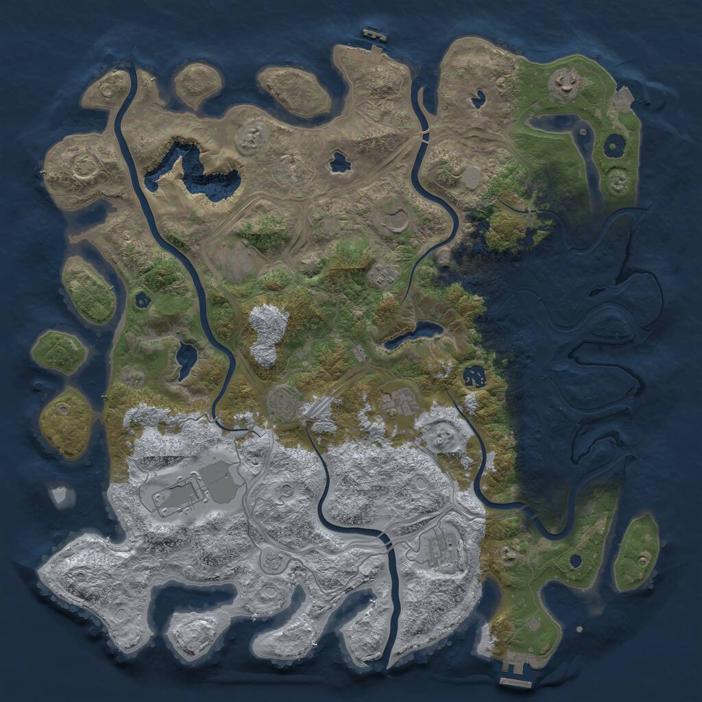 Rust Map: Procedural Map, Size: 4500, Seed: 1999215913, 15 Monuments