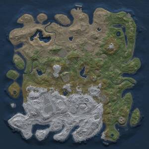 Thumbnail Rust Map: Procedural Map, Size: 4500, Seed: 1999215913, 14 Monuments