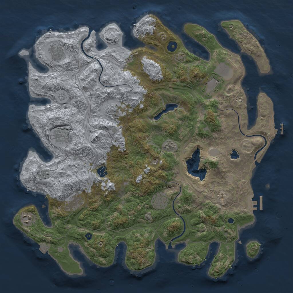 Rust Map: Procedural Map, Size: 4250, Seed: 45115, 15 Monuments