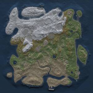 Thumbnail Rust Map: Procedural Map, Size: 3700, Seed: 1284504349, 15 Monuments