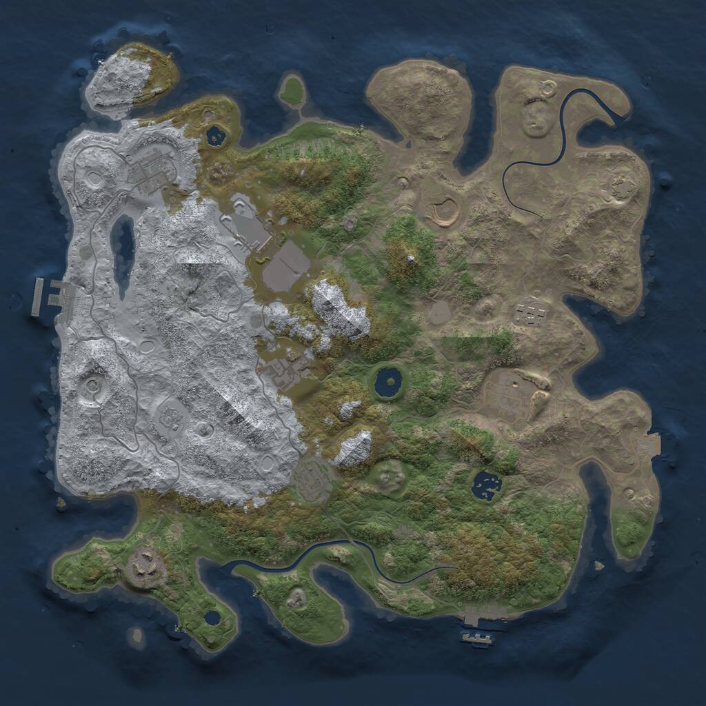 Rust Map: Procedural Map, Size: 3700, Seed: 466140031, 15 Monuments