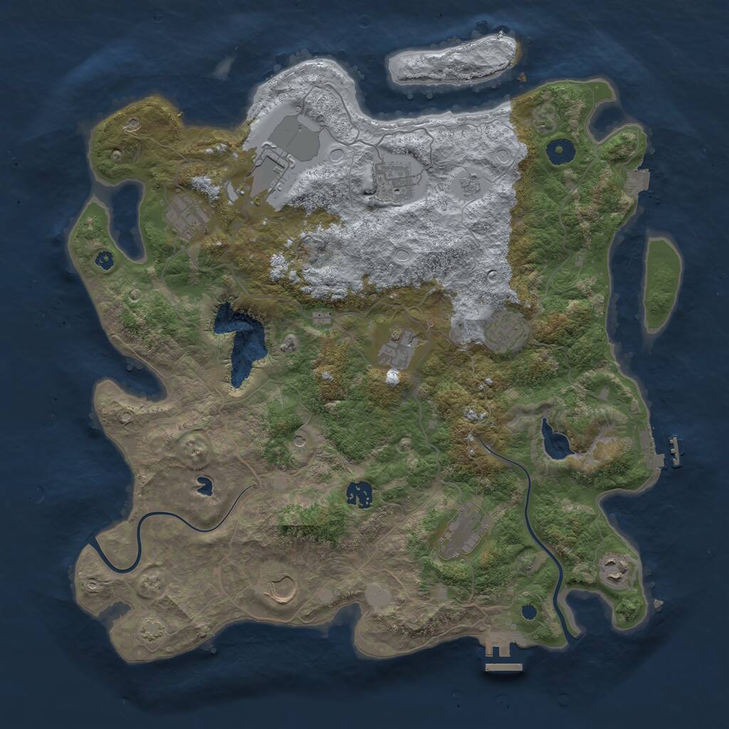 Rust Map: Procedural Map, Size: 4000, Seed: 17737749, 15 Monuments