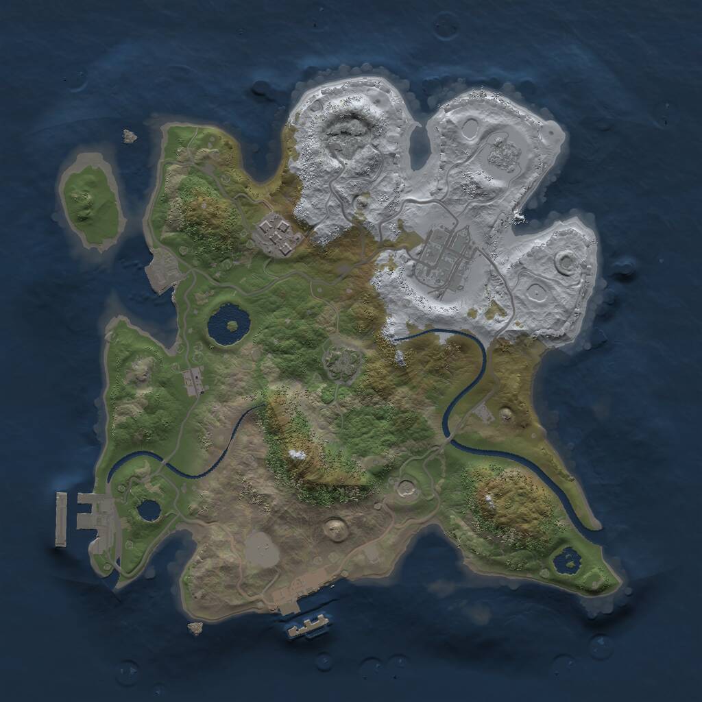 Rust Map: Procedural Map, Size: 2600, Seed: 1872355947, 8 Monuments