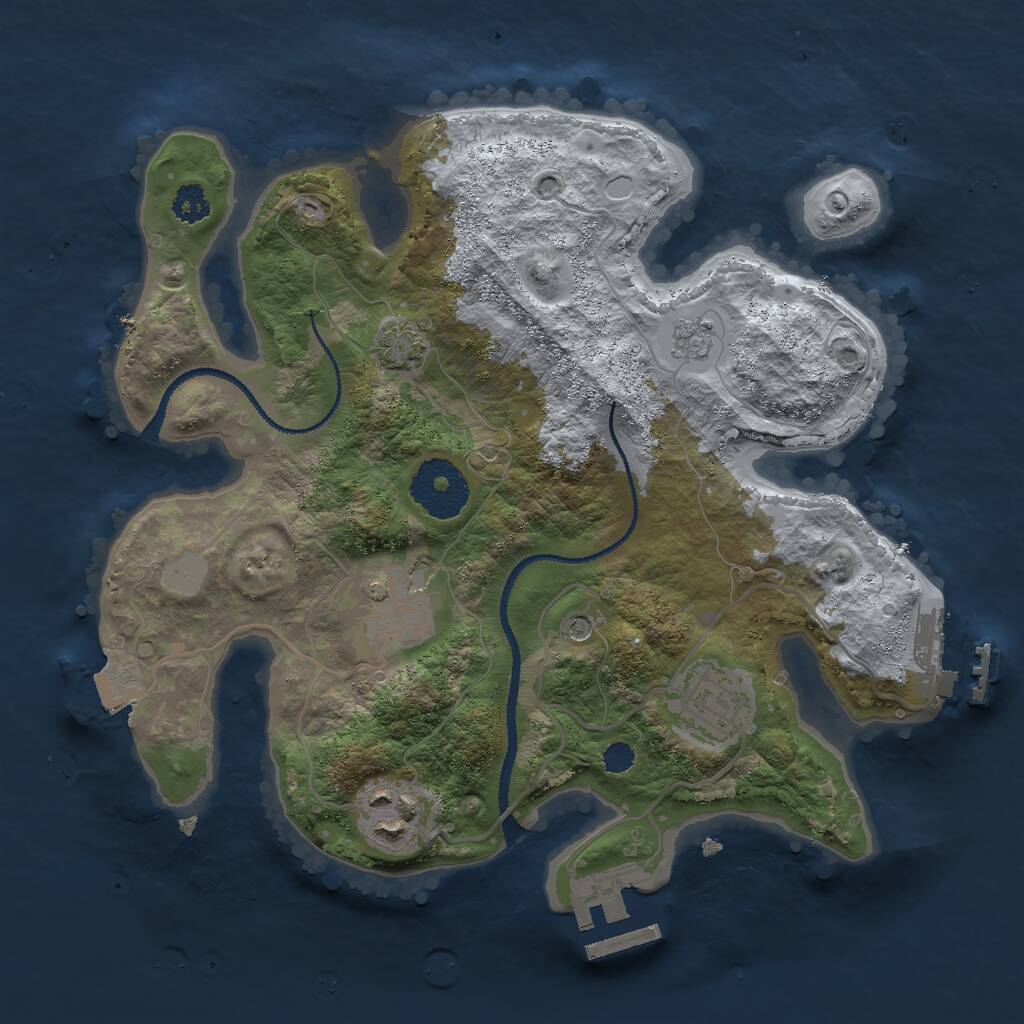 Rust Map: Procedural Map, Size: 2700, Seed: 1202099297, 9 Monuments