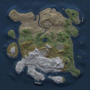 Thumbnail Rust Map: Procedural Map, Size: 3000, Seed: 24734, 9 Monuments