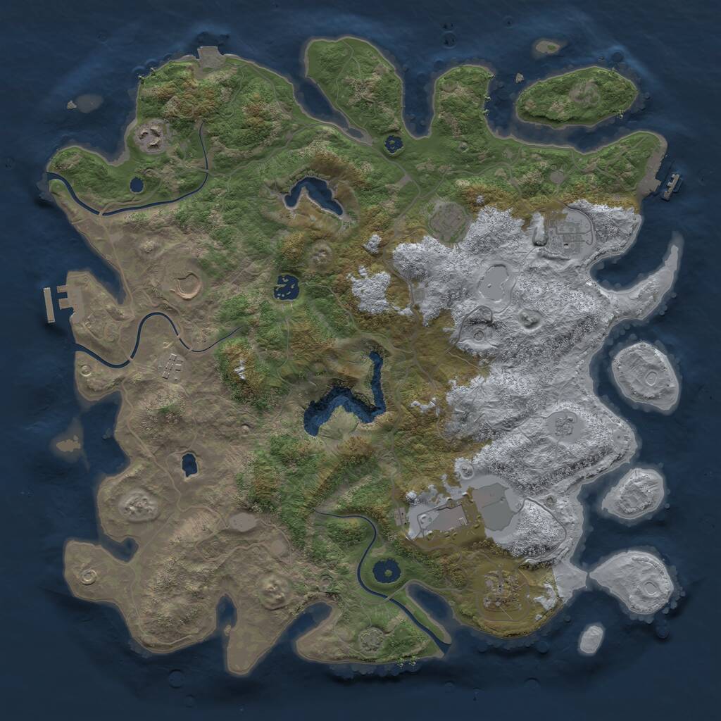 Rust Map: Procedural Map, Size: 4150, Seed: 175421363, 14 Monuments