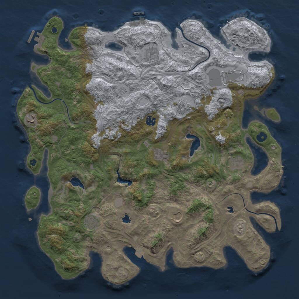 Rust Map: Procedural Map, Size: 4500, Seed: 133777, 16 Monuments