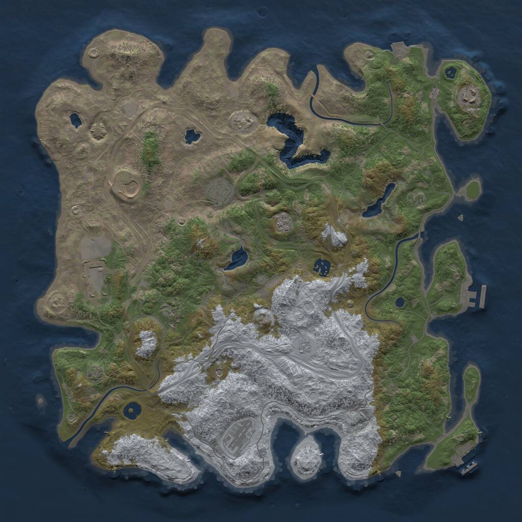 Rust Map: Procedural Map, Size: 4500, Seed: 1522022467, 14 Monuments
