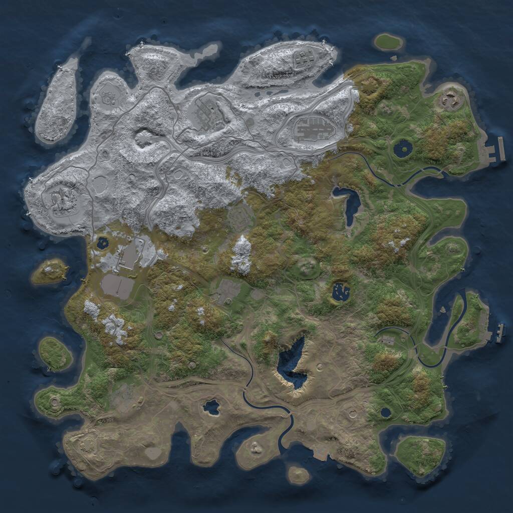 Rust Map: Procedural Map, Size: 4250, Seed: 418263679, 16 Monuments