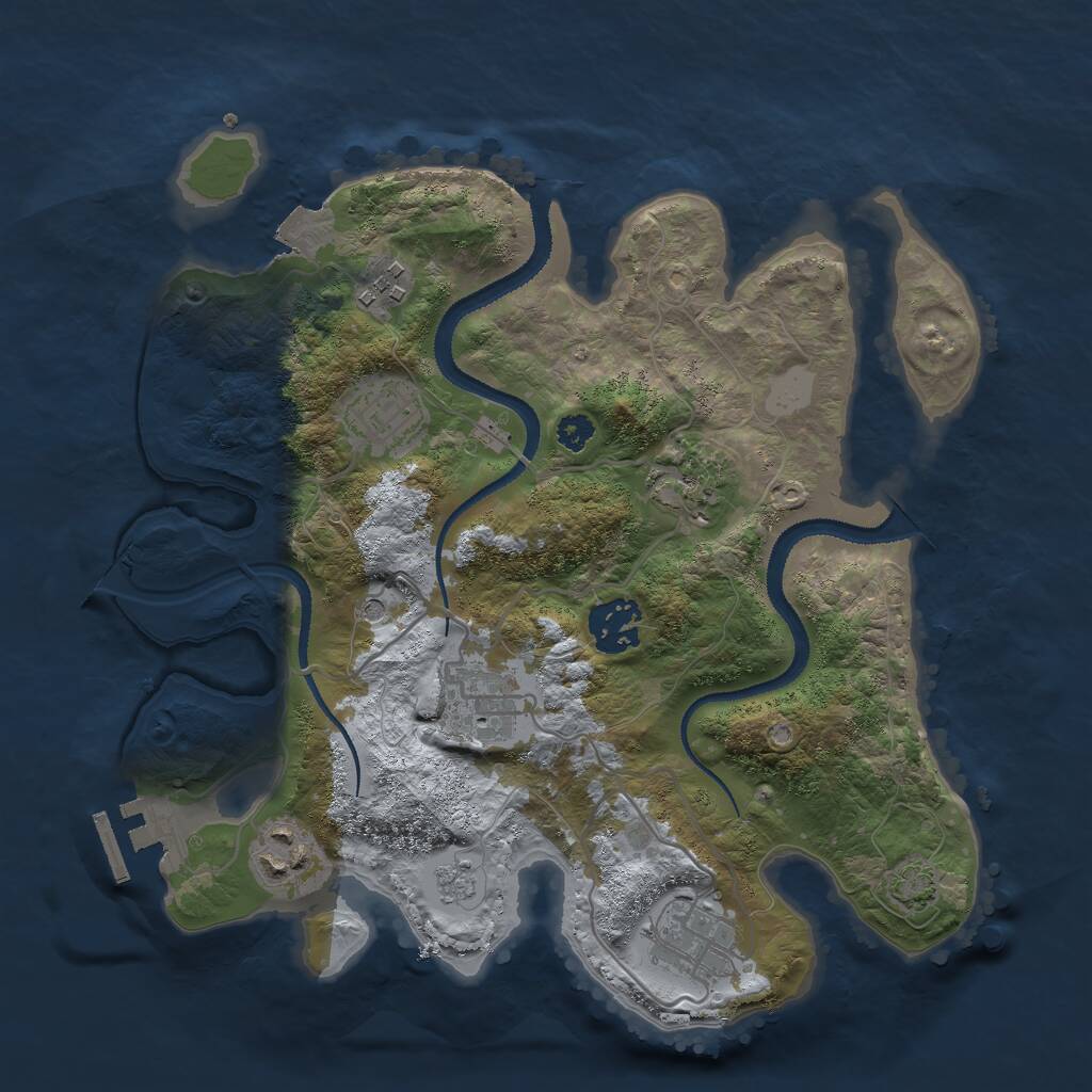 Rust Map: Procedural Map, Size: 3000, Seed: 1024510548, 12 Monuments