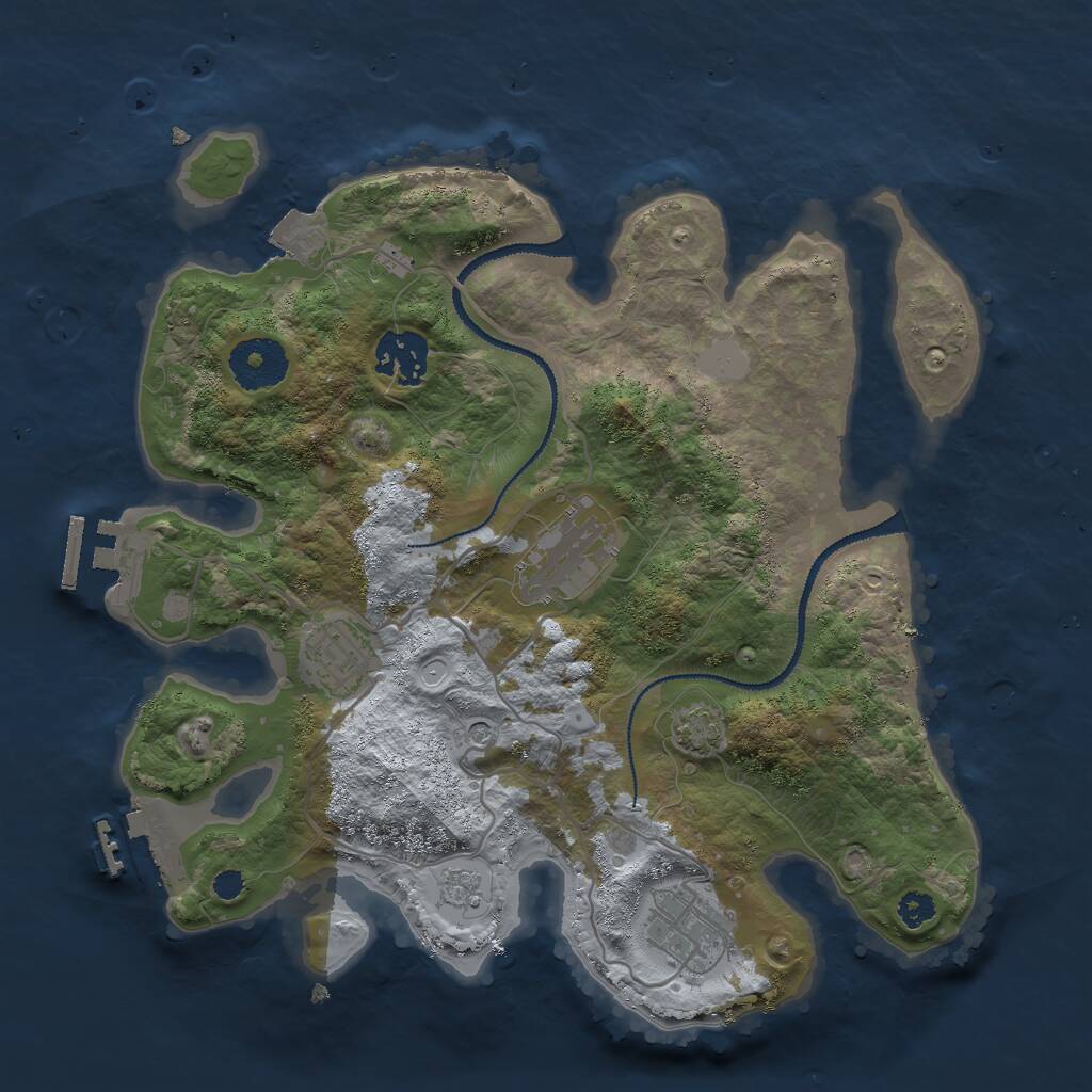 Rust Map: Procedural Map, Size: 3000, Seed: 1024510548, 10 Monuments