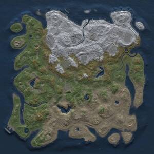 Thumbnail Rust Map: Procedural Map, Size: 4500, Seed: 1168728502, 17 Monuments