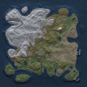 Thumbnail Rust Map: Procedural Map, Size: 3500, Seed: 1415277084, 12 Monuments