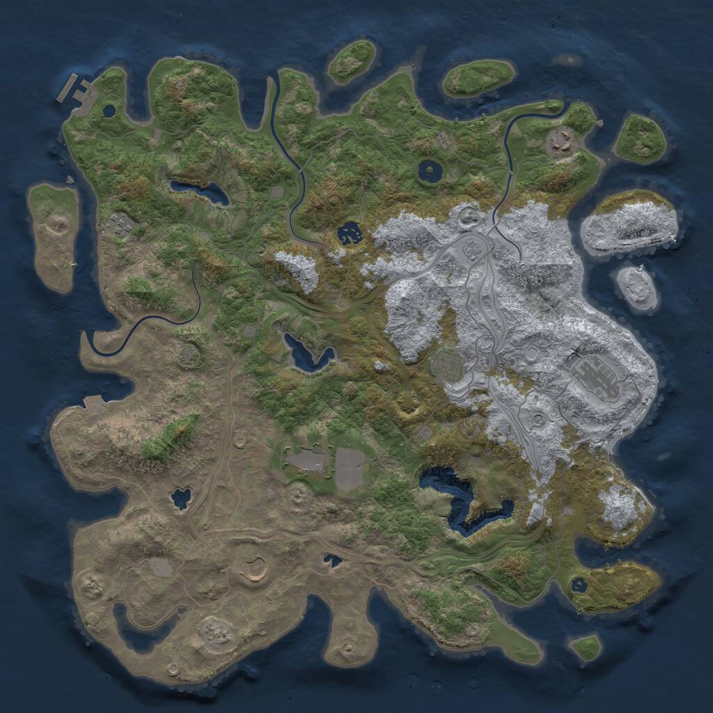 Rust Map: Procedural Map, Size: 4500, Seed: 361486151, 12 Monuments