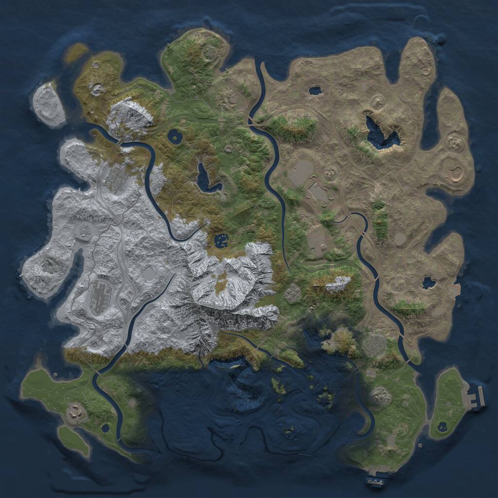 Rust Map: Procedural Map, Size: 5001, Seed: 50001, 16 Monuments