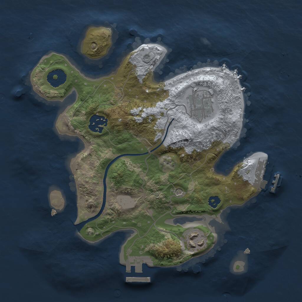 Rust Map: Procedural Map, Size: 2500, Seed: 1648097319, 7 Monuments