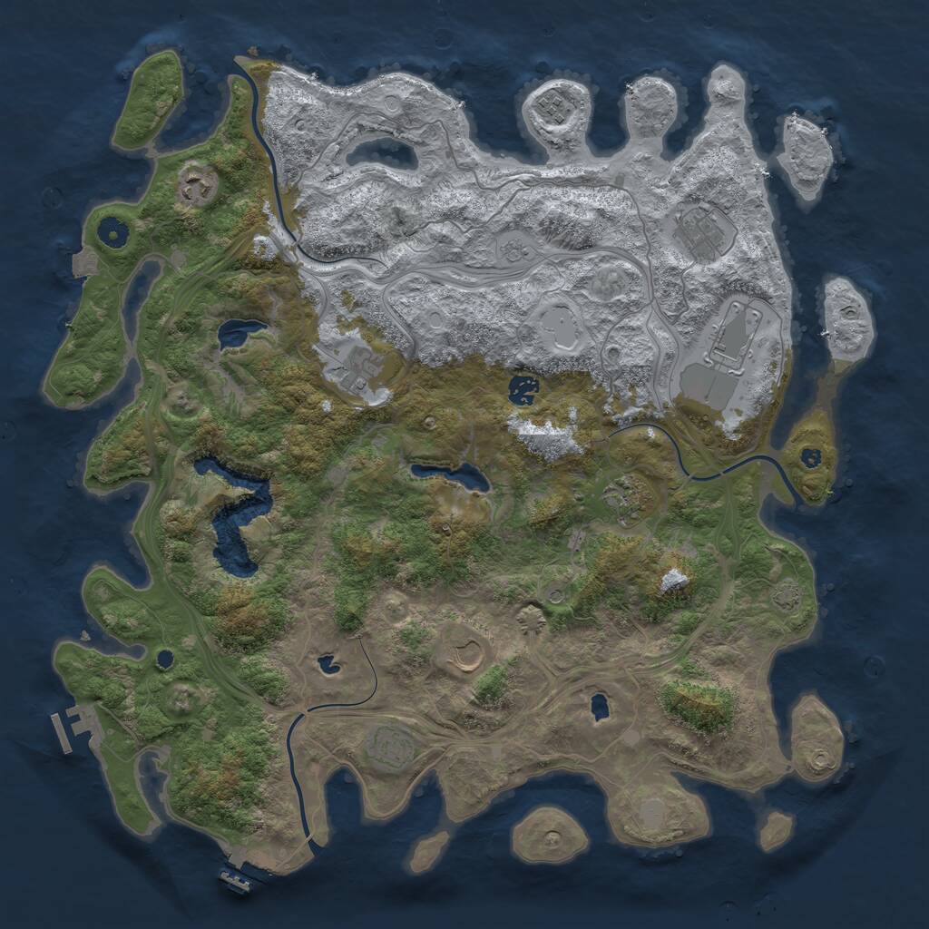 Rust Map: Procedural Map, Size: 4500, Seed: 506848865, 15 Monuments