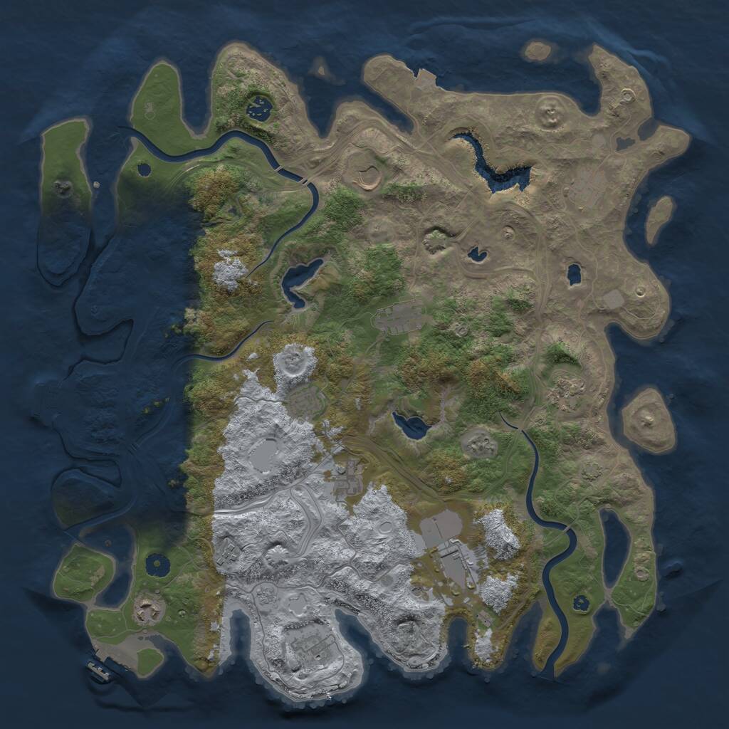 Rust Map: Procedural Map, Size: 4500, Seed: 1024510548, 17 Monuments