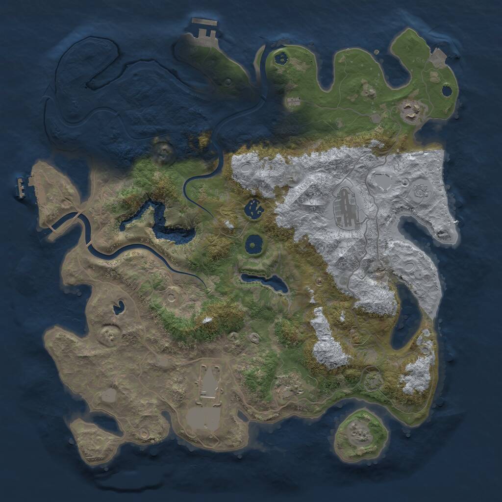 Rust Map: Procedural Map, Size: 4000, Seed: 1282309242, 11 Monuments