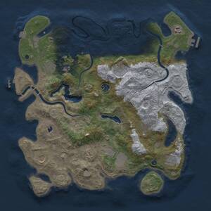 Thumbnail Rust Map: Procedural Map, Size: 4000, Seed: 1282309242, 16 Monuments