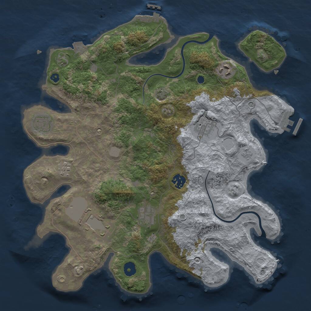 Rust Map: Procedural Map, Size: 3500, Seed: 467013204, 13 Monuments