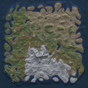 Thumbnail Rust Map: Procedural Map, Size: 6000, Seed: 810133110, 17 Monuments