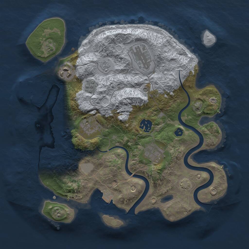 Rust Map: Procedural Map, Size: 3000, Seed: 456670544, 11 Monuments