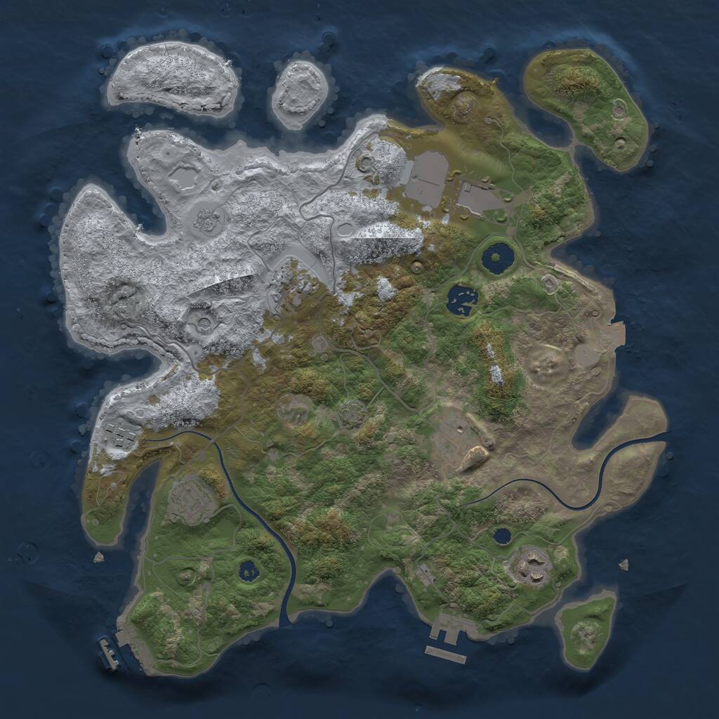 Rust Map: Procedural Map, Size: 3500, Seed: 290463500, 13 Monuments