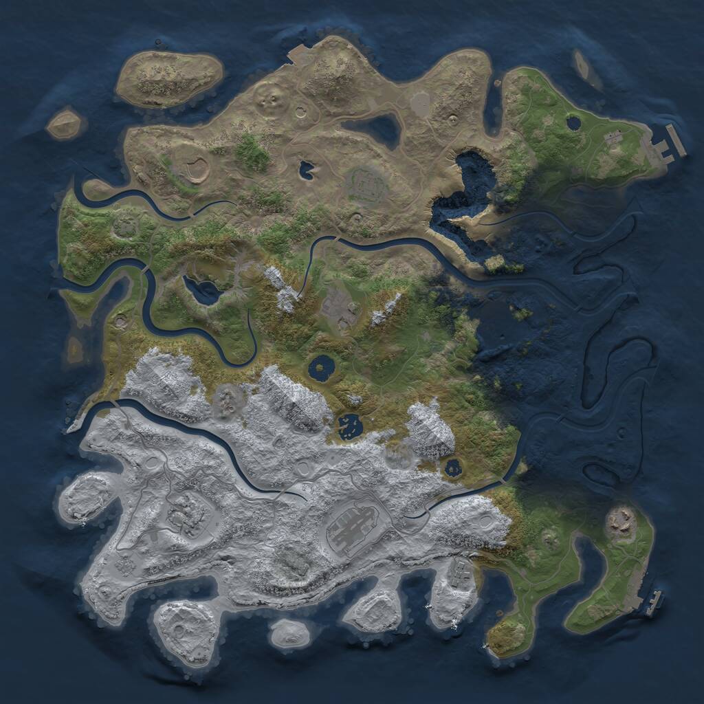 Rust Map: Procedural Map, Size: 4100, Seed: 23515212, 15 Monuments
