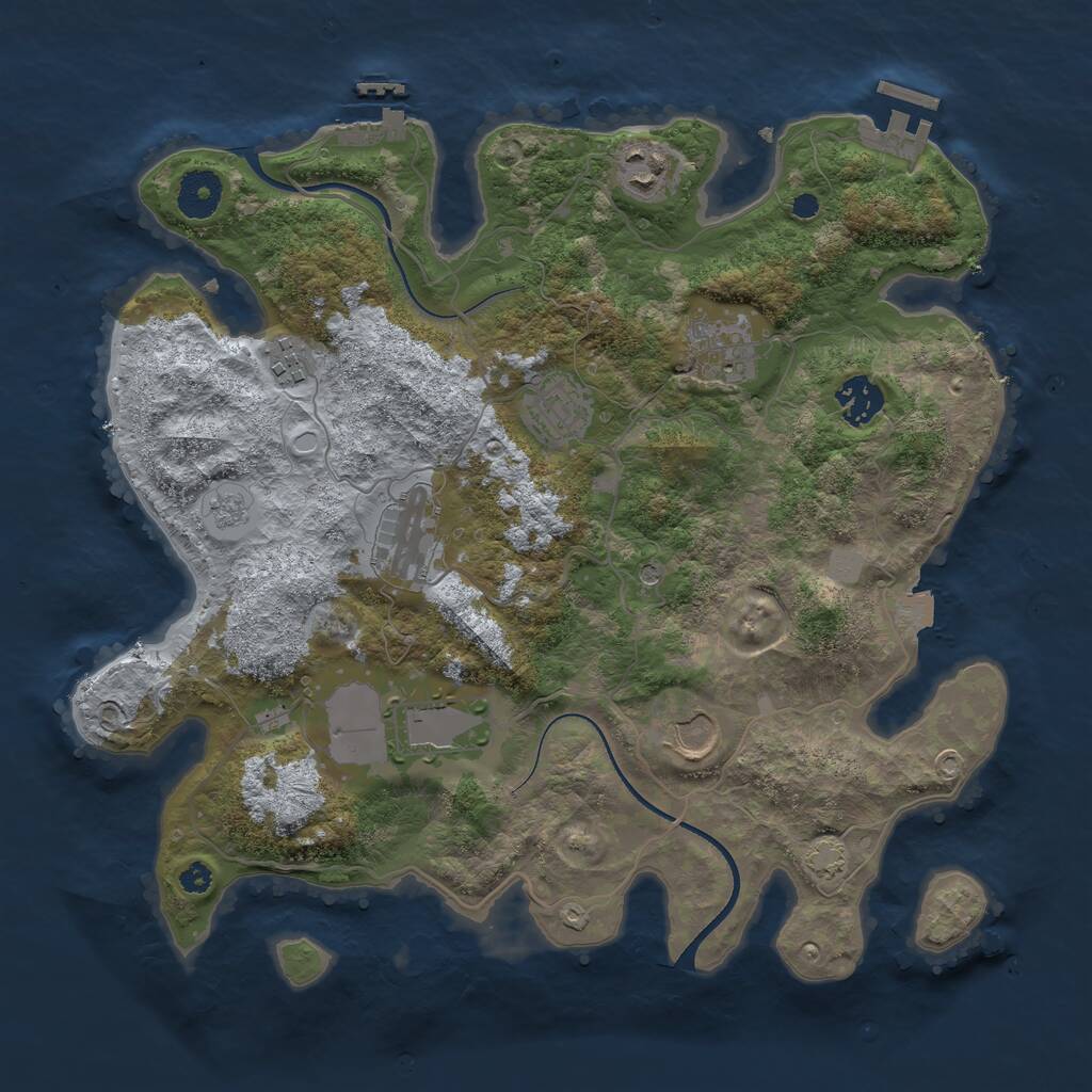 Rust Map: Procedural Map, Size: 3500, Seed: 67768481, 14 Monuments